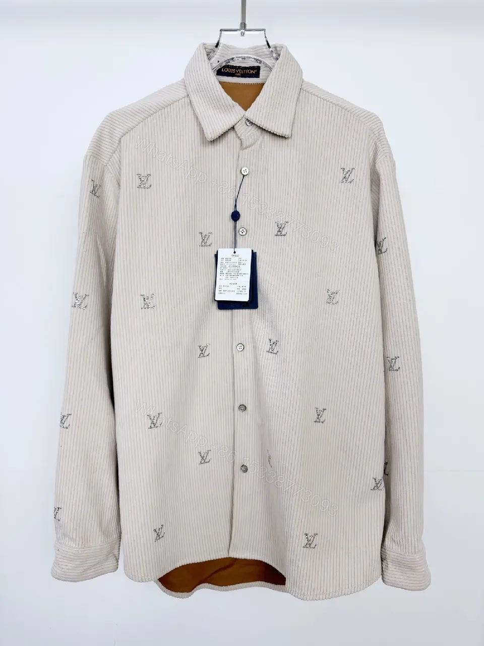 Textured Corduroy Shirt — Subtle Monogram Luxury Shirt — view 1