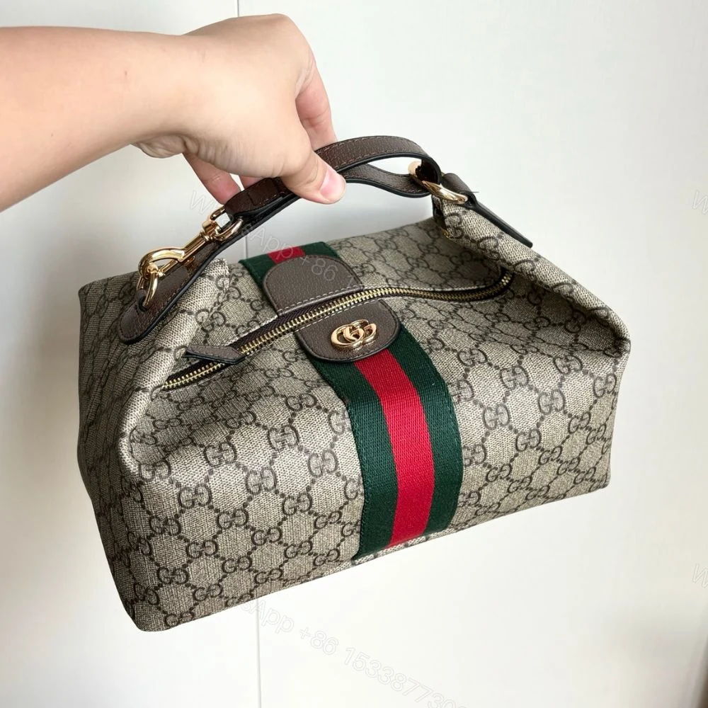 View 5 of Gucci Vanity Medium Top Handle Bag Beige And Ebony 27Cm ‎