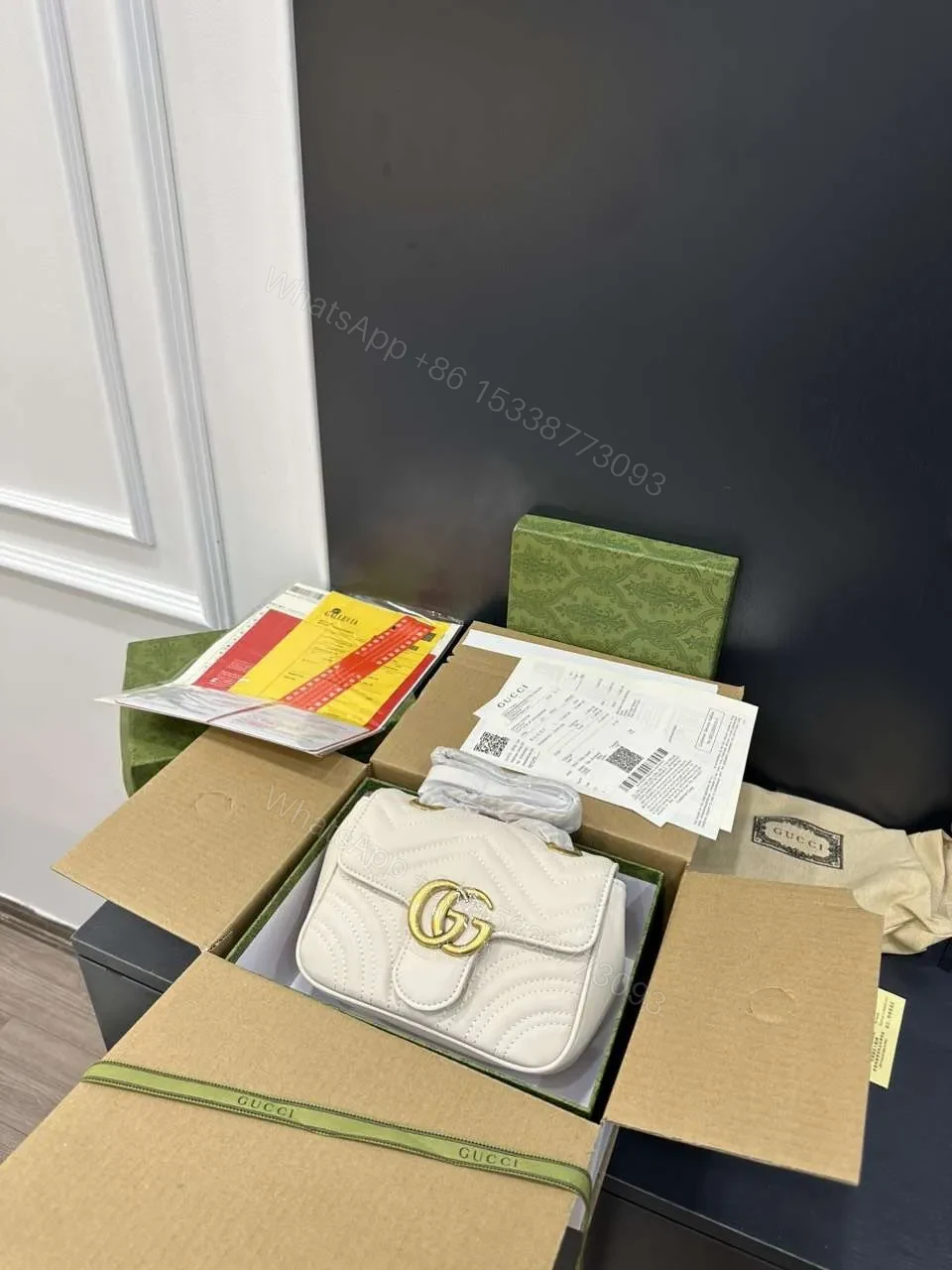 View 8 of Gucci Marmont High Quality White Women’s Handbag 22cm