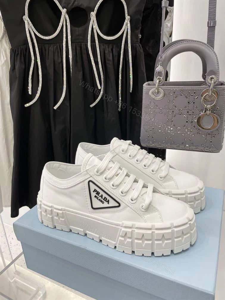 View 2 of PRADA DOUBLE WHEEL RE-NYLON GABARDINE SNEAKERS WHITE – PRD083