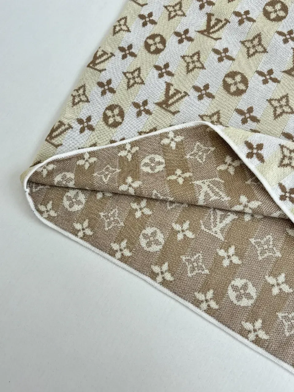 View 8 of White Cotton Jacquard Louis Vuitton Monogram Knit T-Shirt
