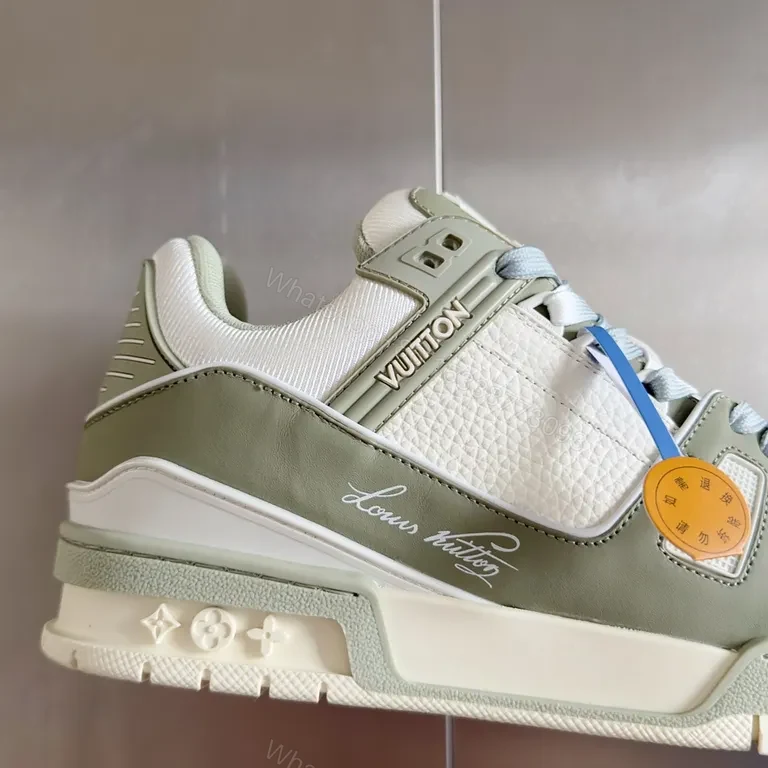 View 2 of Bold LV All-Season Leather Sneakers with Velvet Panels