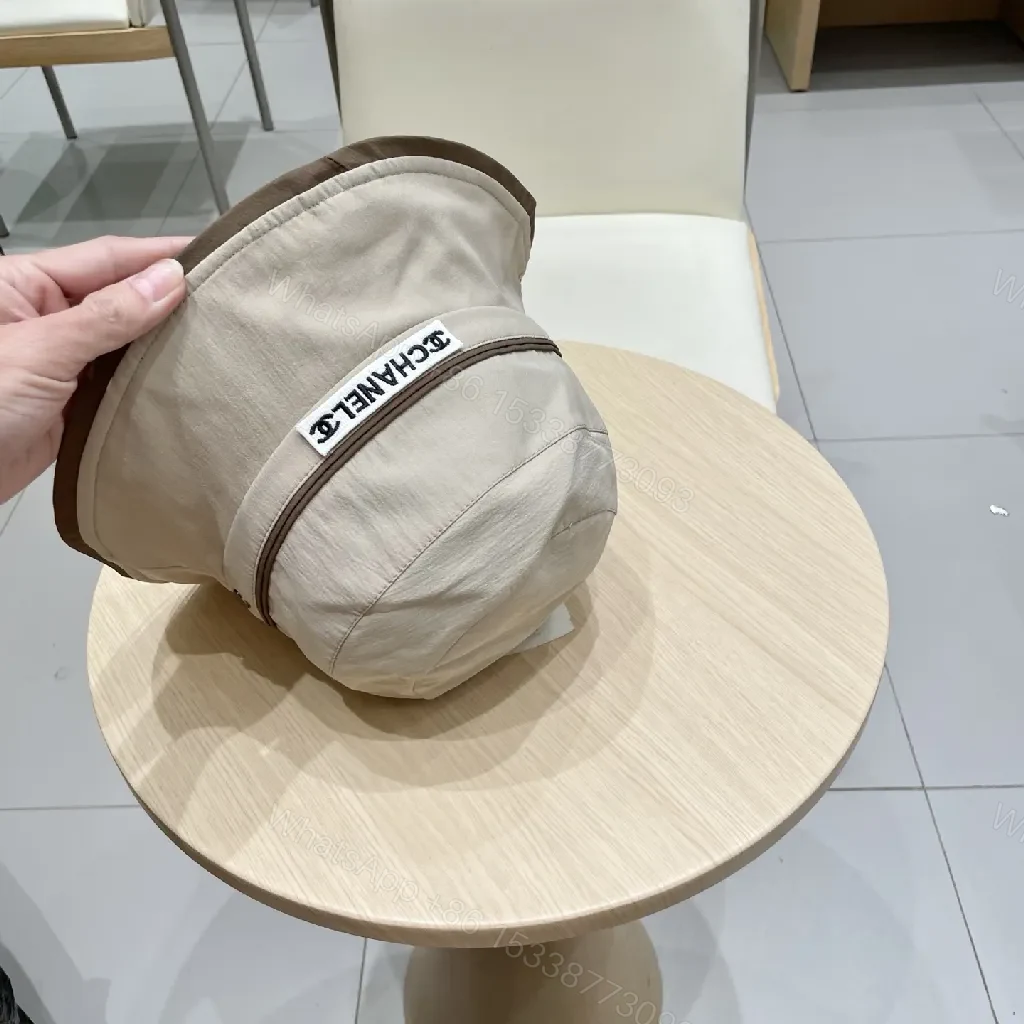 View 4 of Beige Lightweight Bucket Hat with Subtle Logo Patch, Classic Style