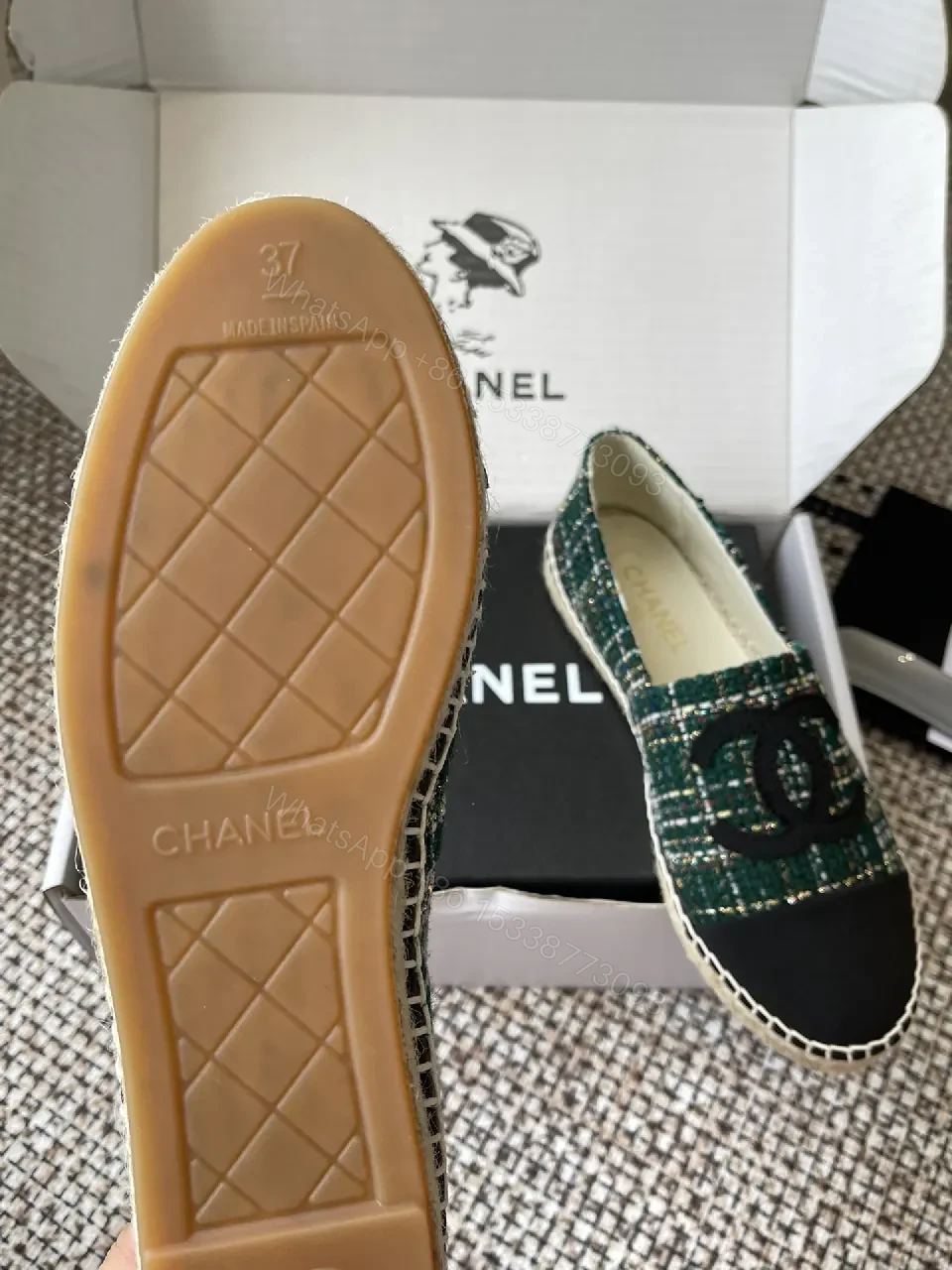 View 6 of Green Tweed Slip-Ons: Luxe Logo Cap Toe Loafers