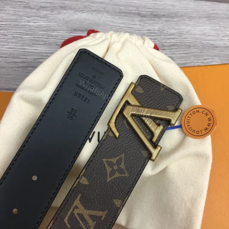 View 7 of Monogram Belt: Gold Buckle, Leather-Inspired Luxury Accessory