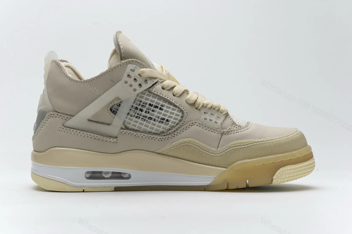 View 2 of OFF White x Air Jordan 4 Retro Sail CV9388-100 (Best Quality)
