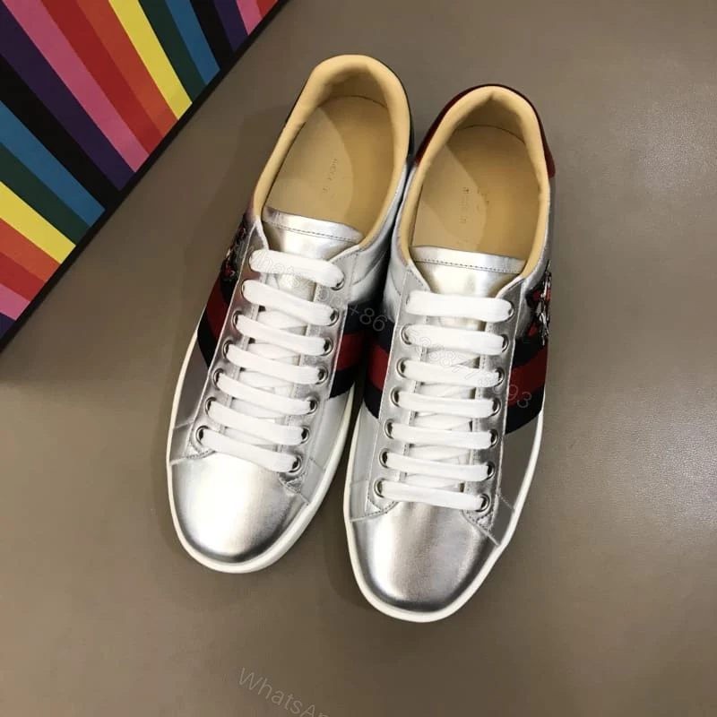 View 3 of GUCCI METALLIC ACE EMBROIDERED SNEAKER – GC29