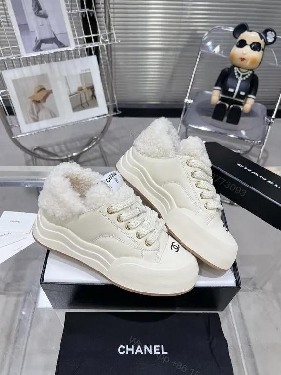 View 9 of Premium Cozy-Side Winter Sneakers: Chanel-Inspired Comfort
