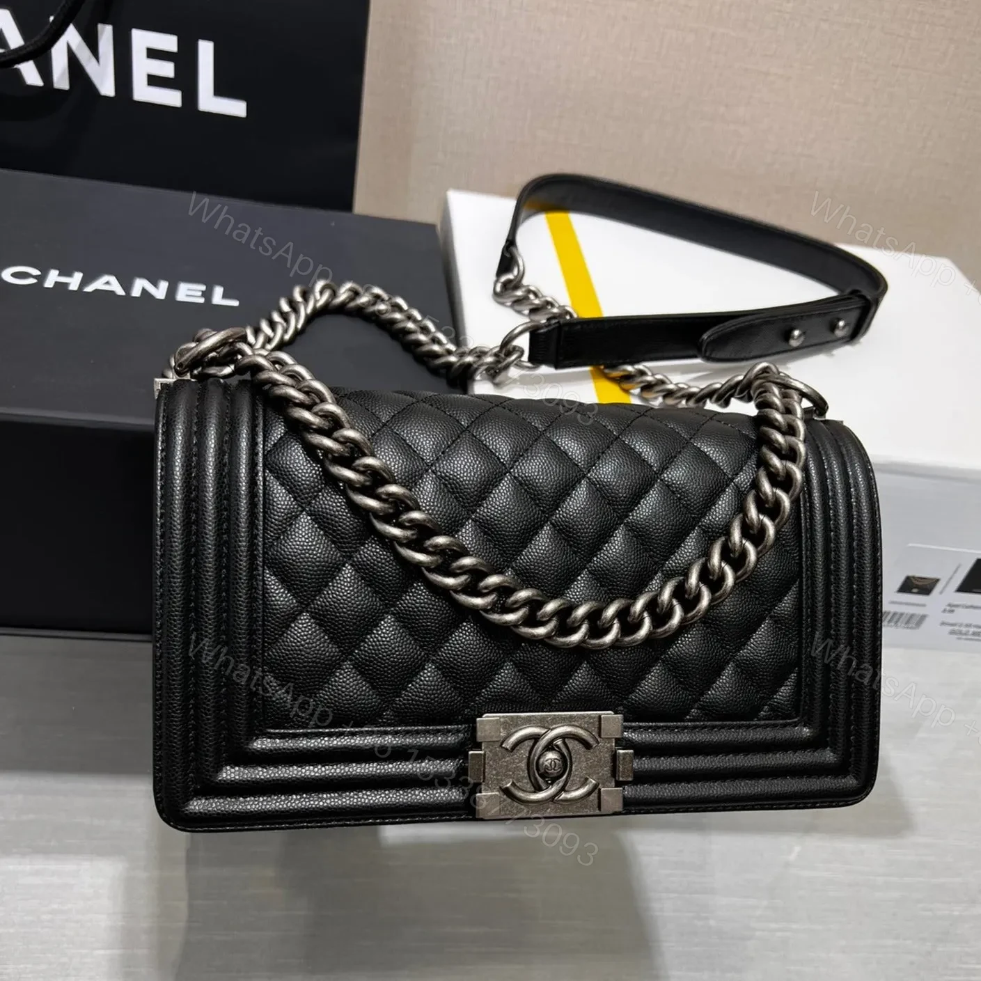Chanel Boy Black Sliver Hardware Woman’s 20cm — view 1