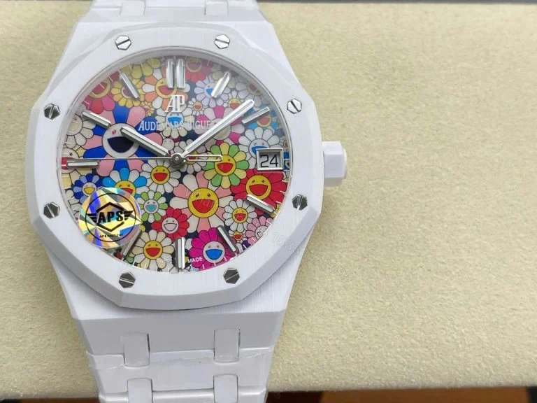 Replica AP Royal Oak White Ceramic Celebration Dial 41mm — view 1