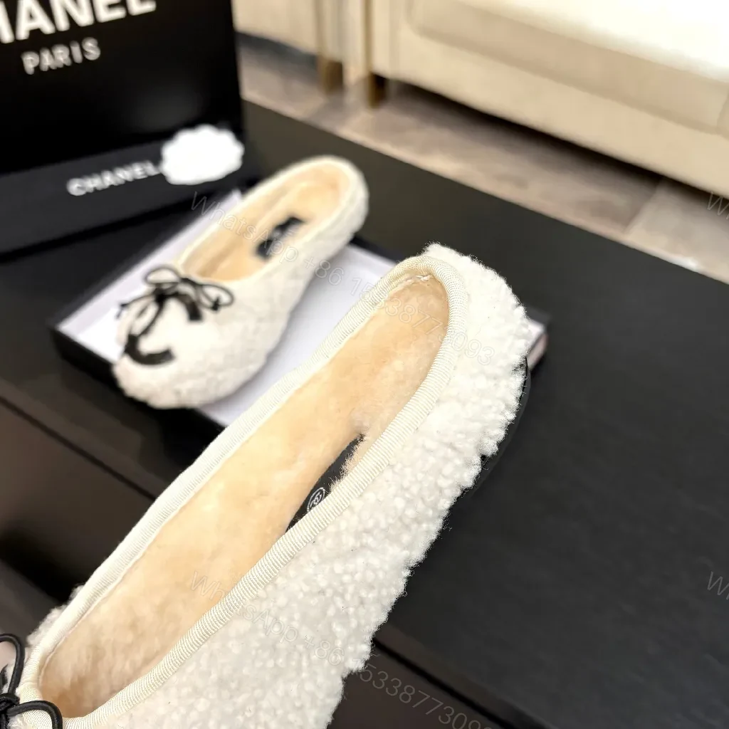 View 8 of Ivory Knit Slippers: Luxe Slip-On with Faux Fur Lining