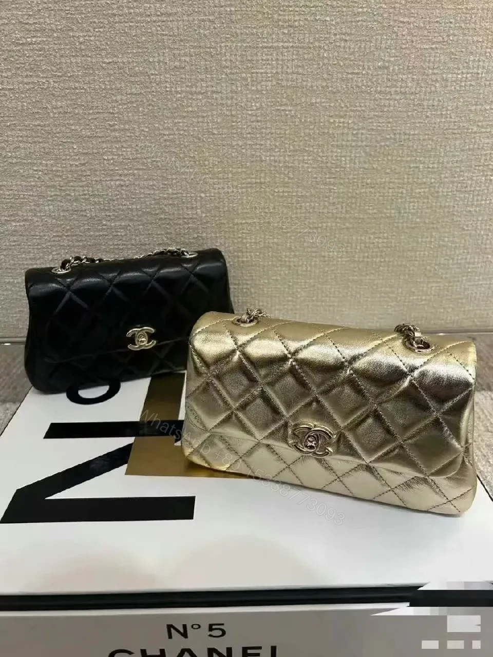 View 3 of Shimmer Quilted Luxe Bag: Metallic Structure & Shine