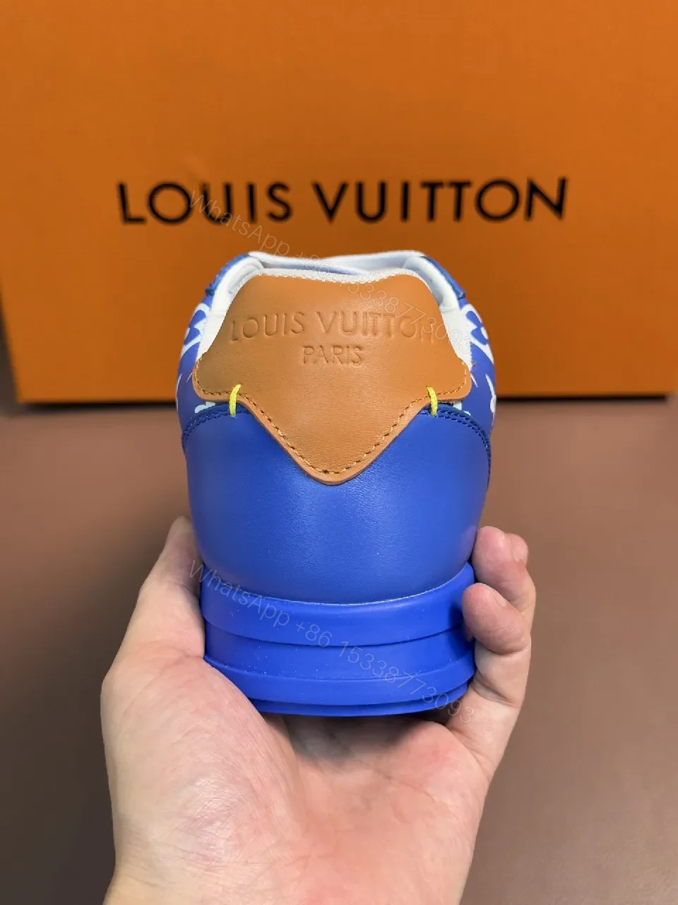 View 6 of Blue Leather LV Monogram Sneaker: Casual to Luxe Comfort