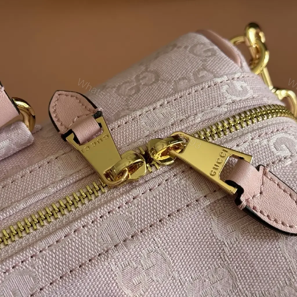 View 4 of Soft Pink Jacquard Satchel: Subtle Pattern, Bold Presence