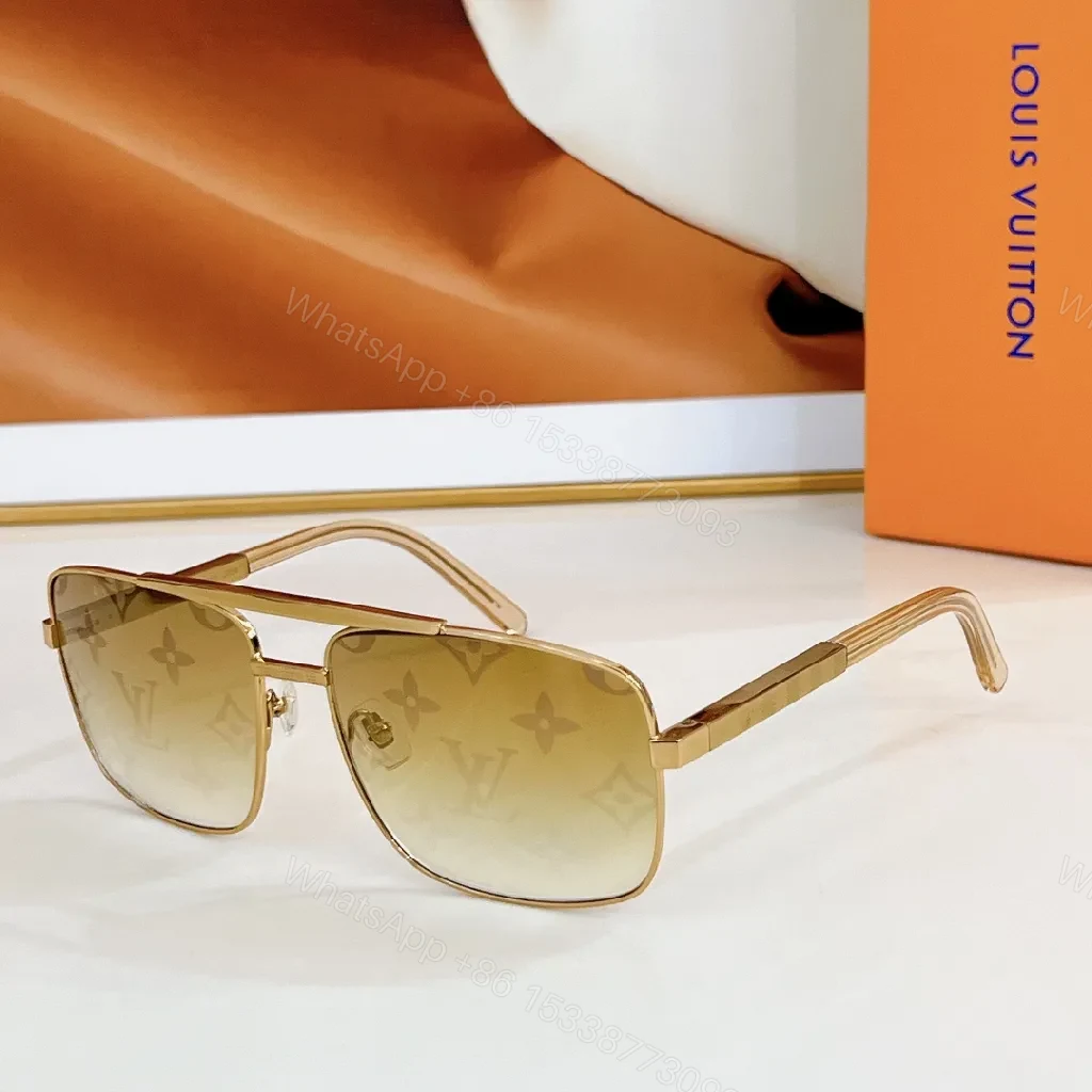 View 9 of Gold-Tone Monogram Sunglasses: Signature Luxe Statement