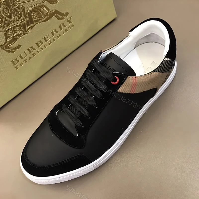 View 5 of BURBERRY LEATHER AND HOUSE CHECK SNEAKERS – BBR26