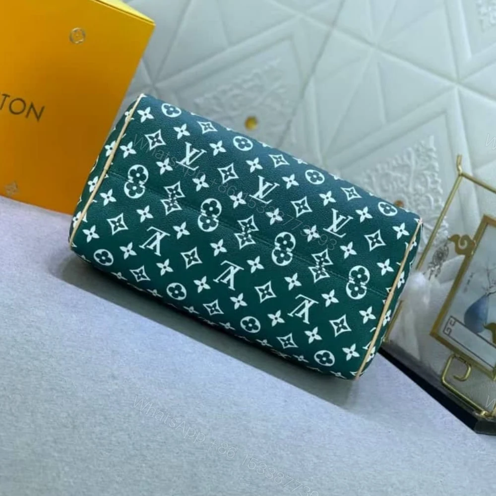 View 3 of Louis Vuitton Design On The Catwalk Speedy P9 Bandoulière Bag Green 30Cm