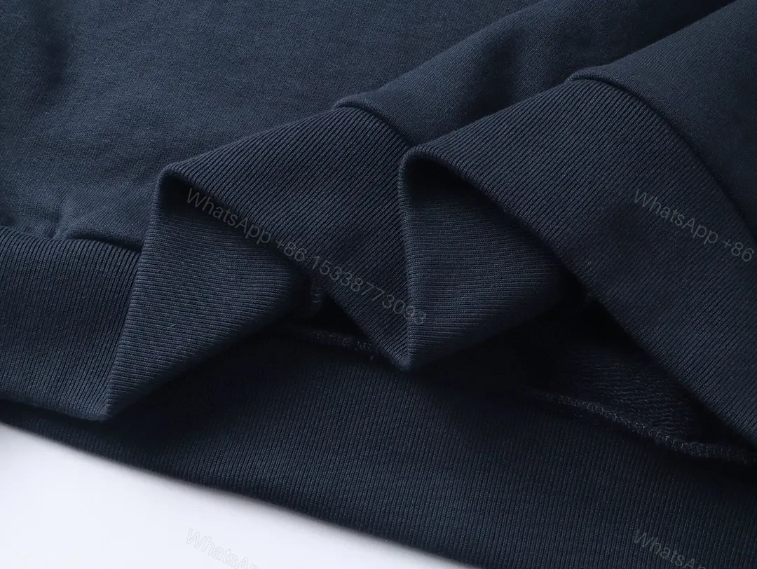 View 2 of Navy Cotton-Blend Minimalist Hoodie: Subtle Luxury Everyday Wear