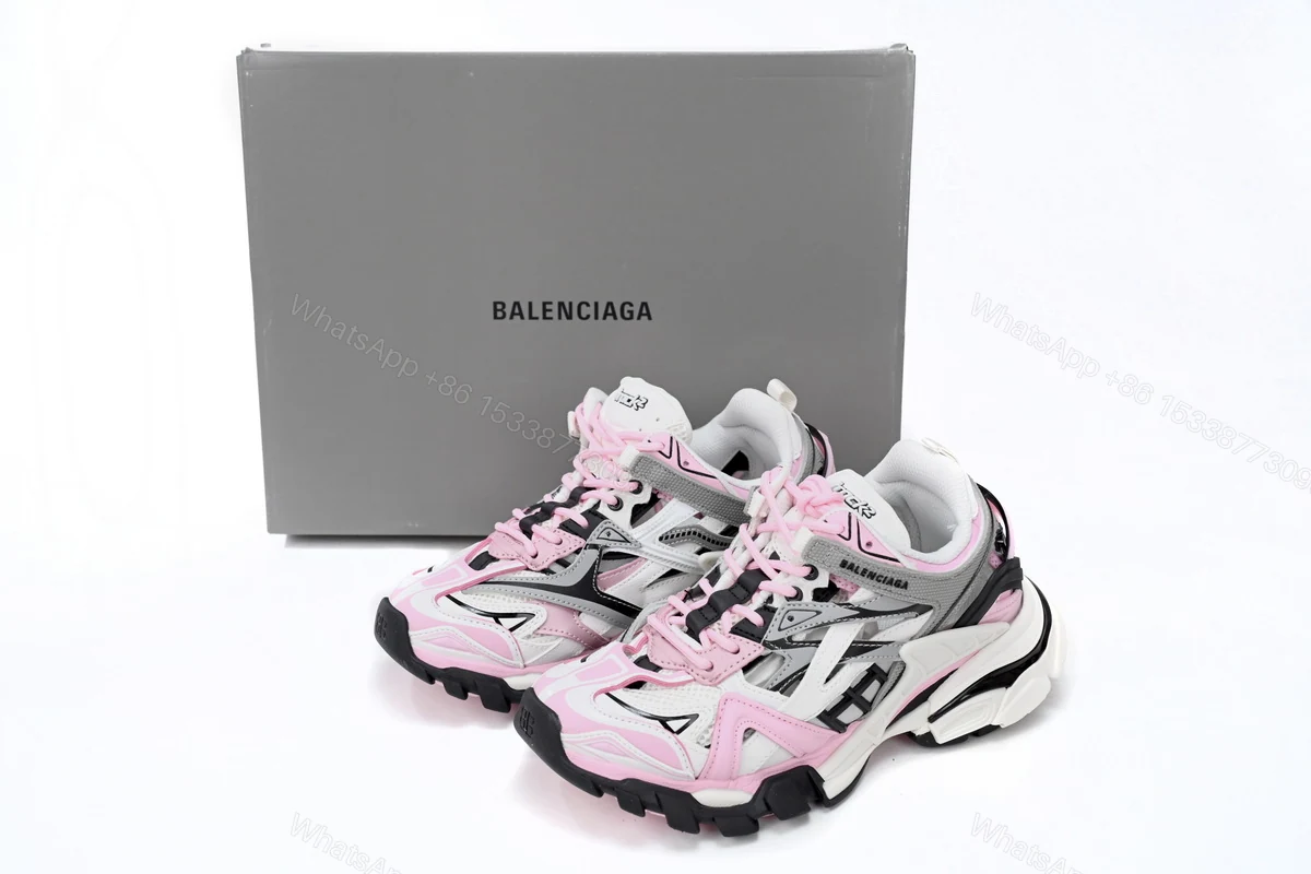 View 7 of Balenciaga Track 2 Sneaker Pink White15 568615 W3AE2 5291