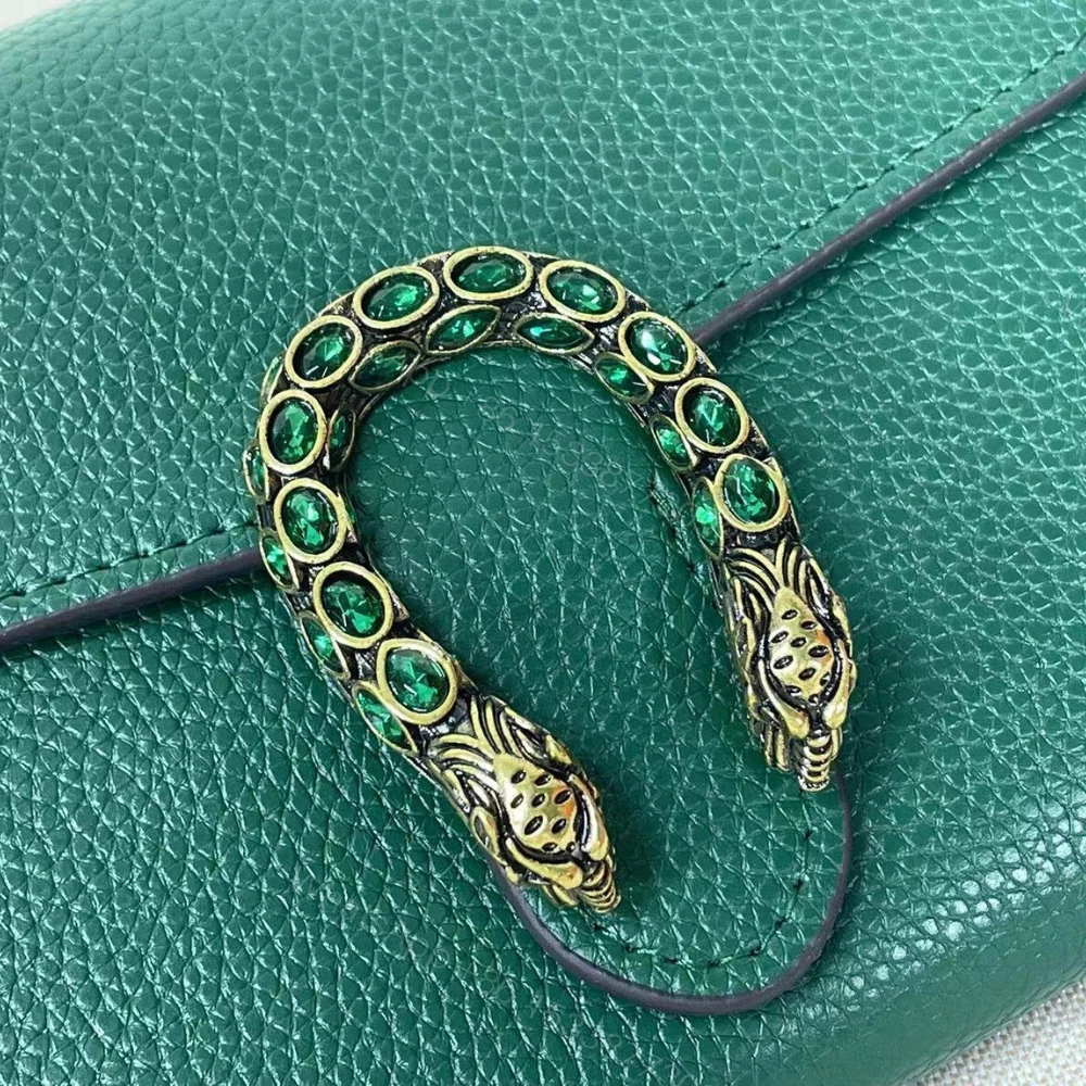 View 5 of Gucci Women Dionysus GG Supreme Chain Bag Green 20Cm 401231 CAOGX 3120