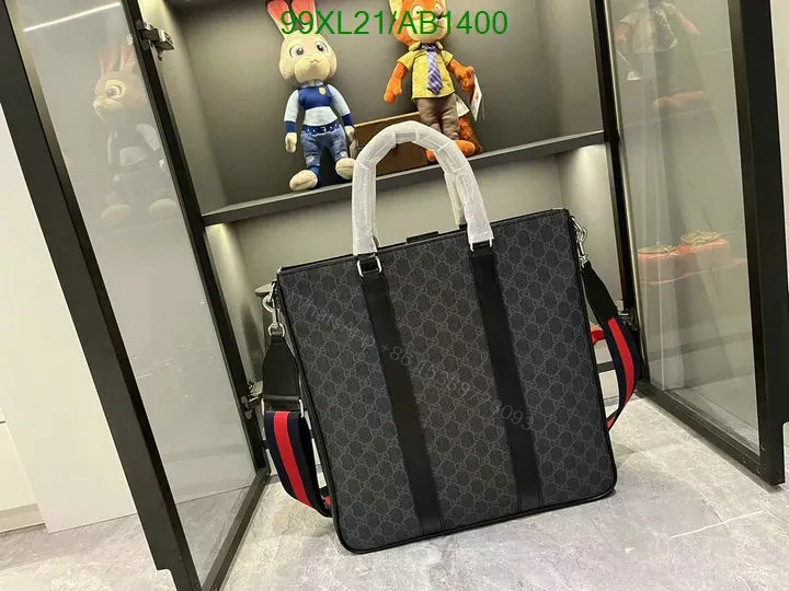 Gucci Medium GG Tote Bag in Black Leather NQP987 — view 1