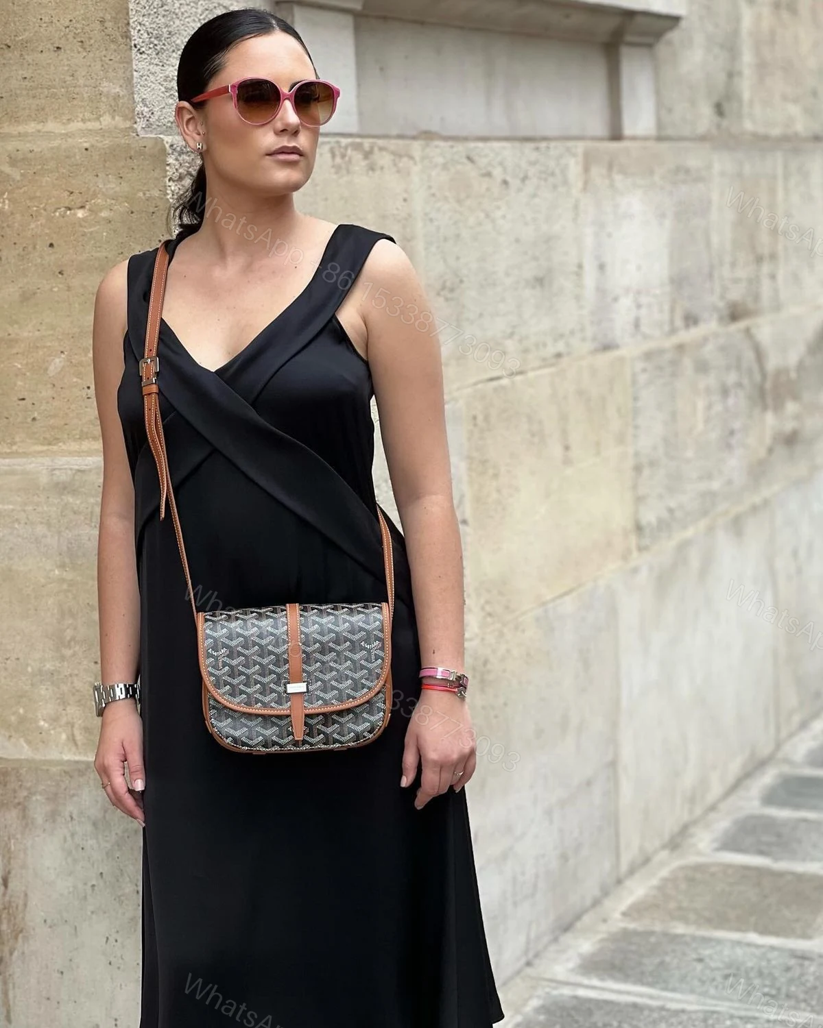 View 3 of Goyard Belvedere Shoulder Bag First Copy | 9x6 Inch Premium Replica Designer Bag