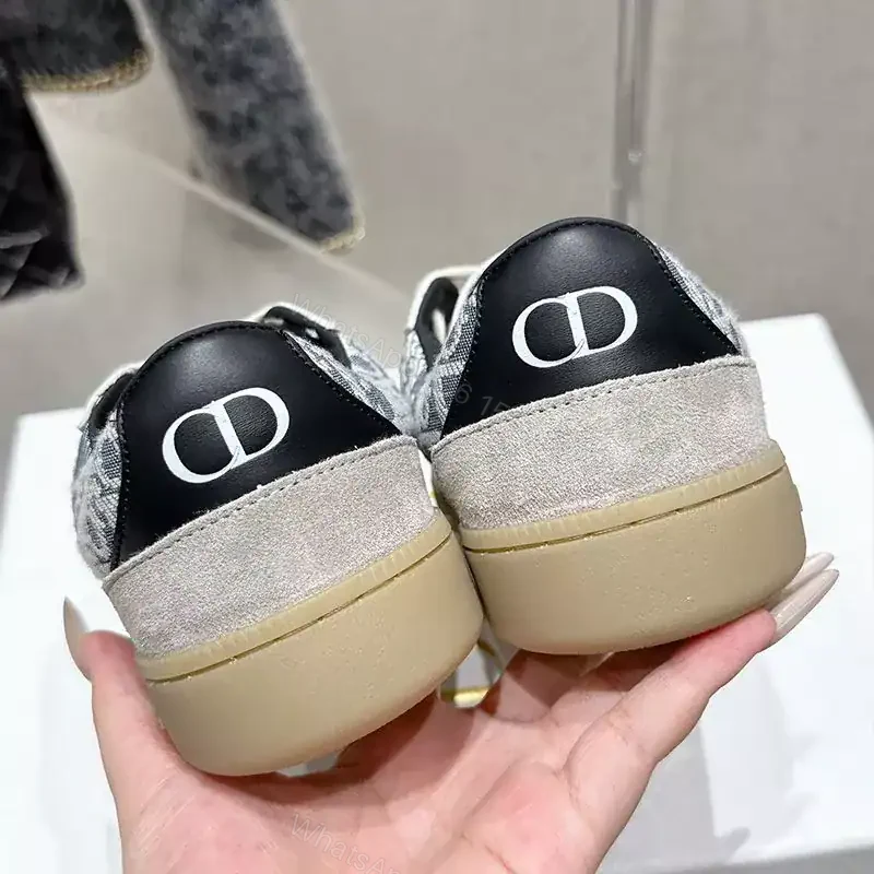View 3 of DIOR B01 MATCHPOINT SNEAKERS UNISEX SUEDE AND JACQUARD CANVAS GREY/BLUE – CD178