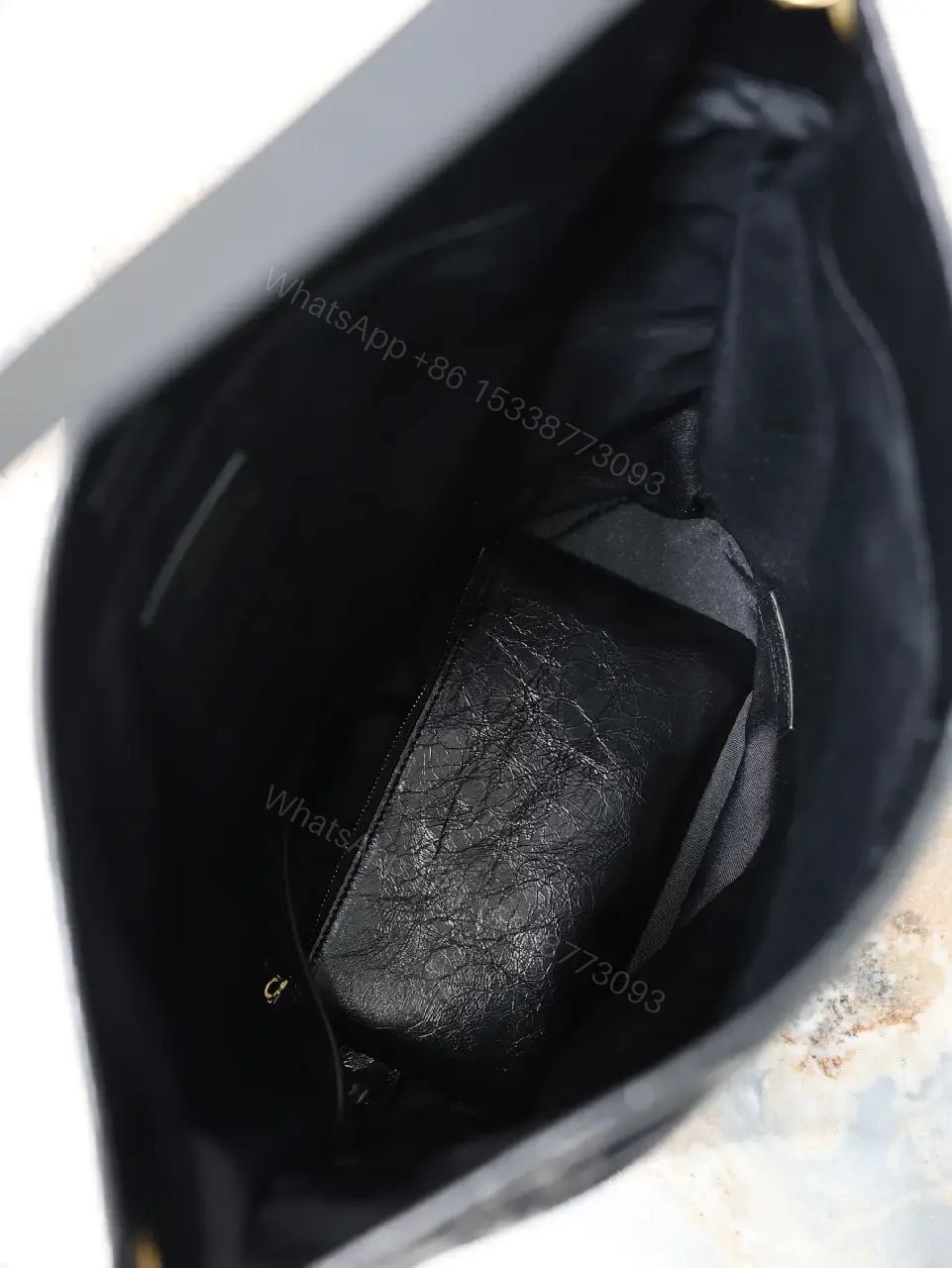 View 2 of Quilted Black Tote with Gold Logo—Luxury Everyday Carry