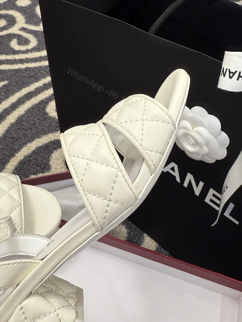 View 3 of Quilted White Sandals — Elegant Minimalism, All‐Day Comfort