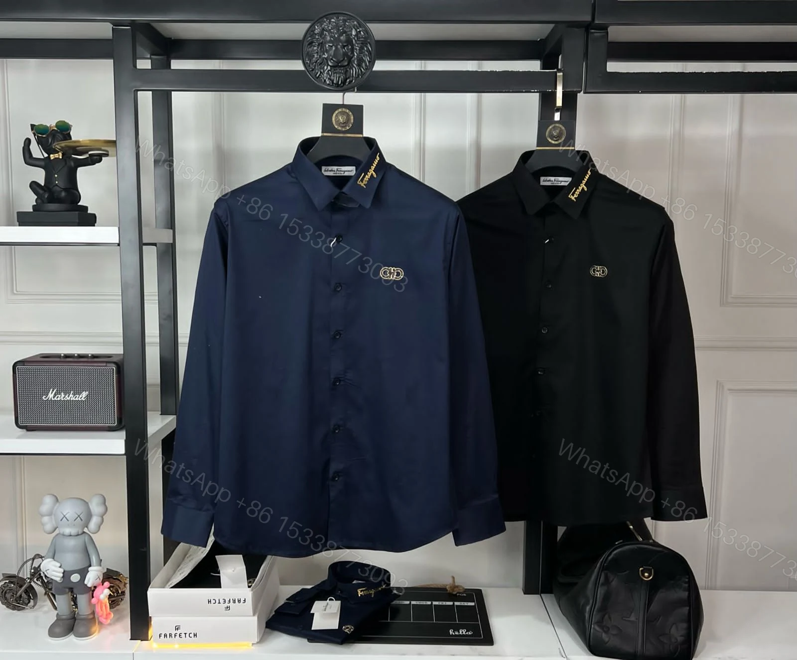 View 5 of First Copy Salvatore Ferragamo Imported Cotton Lycra Fabric Full Sleeve Shirts