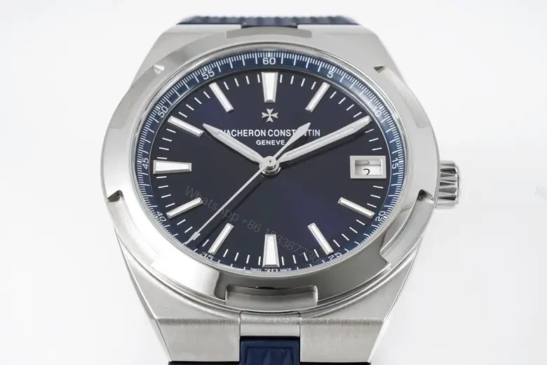 View 3 of GS Factory Vacheron Constantin Overseas 4500V Series Steel Watch – Blue Dial, 41mm Stainless Steel Case, Rubber Strap, Automatic Cal.5100 Movement, 60-Hour Power Reserve, Geneva Seal Certified