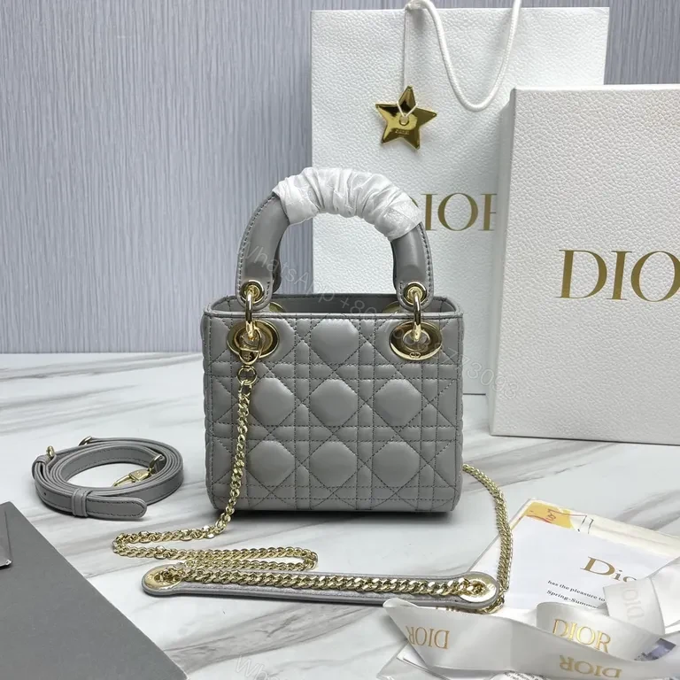 View 6 of Grey Quilted Charm Mini Handbag: Couture-Grade Luxury Bag