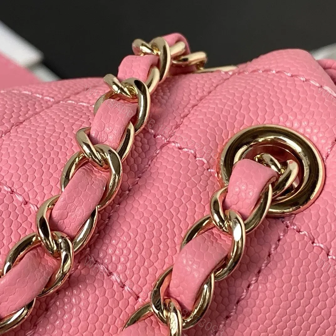 View 8 of Chanel Backpack Duma Mini Replica 11 Pink Lock Gold 21.5×19.5x12cm