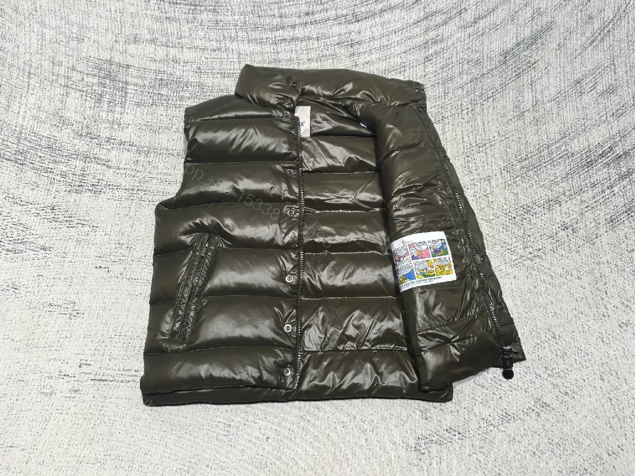 View 5 of Olive Puffer Vest, Signature Quilting, Lightweight Warmth, Urban Utility