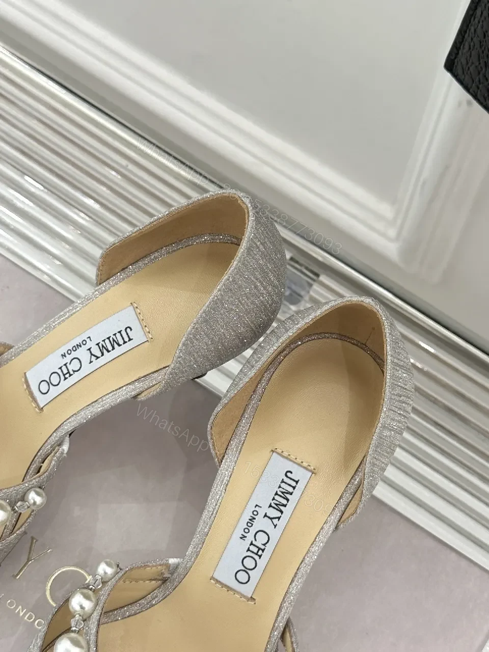 View 9 of Pearl-Embellished Satin Pumps: Elegant Statement Heels