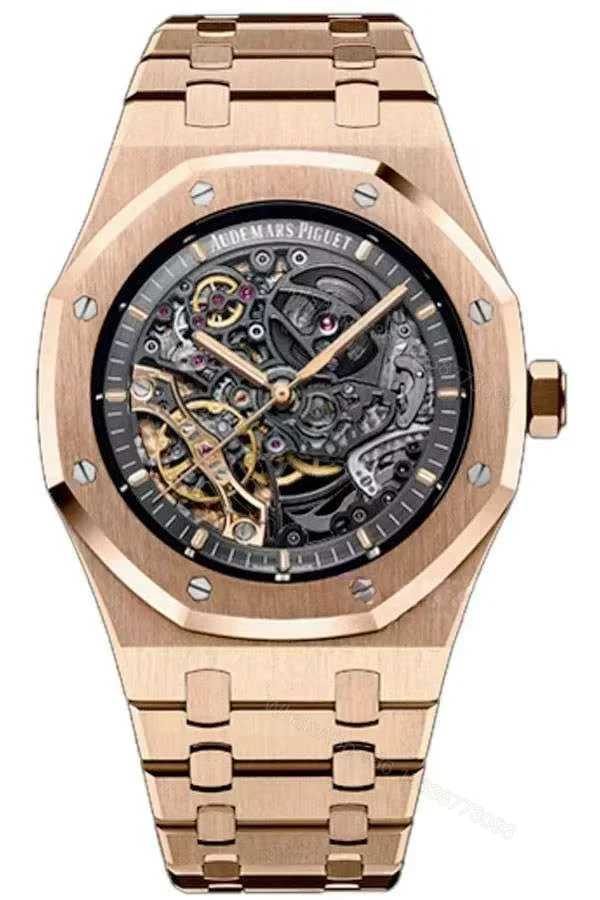 Audemars Piguet Super Clone Royal Oak 15407 Rose Gold Skeleton Dial 41MM — view 1