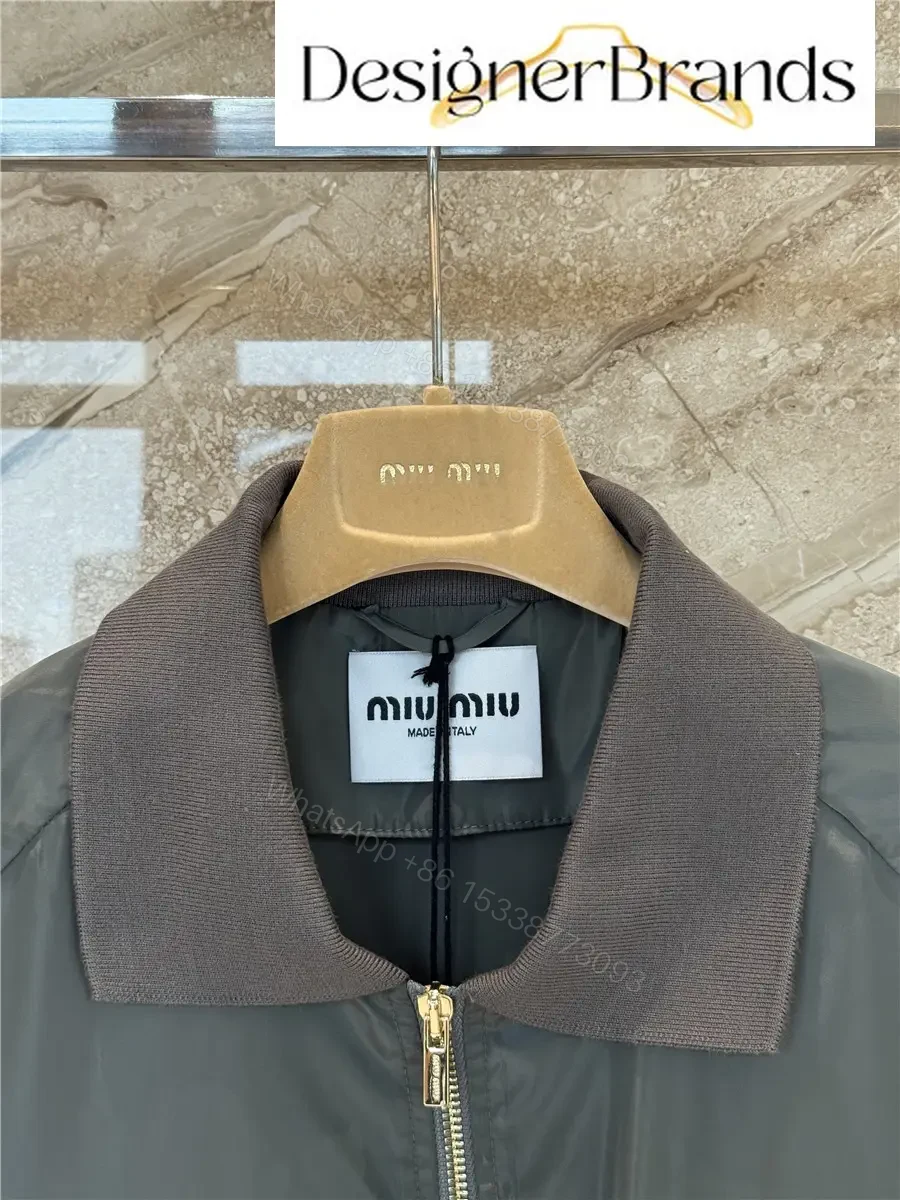 View 3 of Miu Miu Forest Green Technical Fabric Belted Jacket