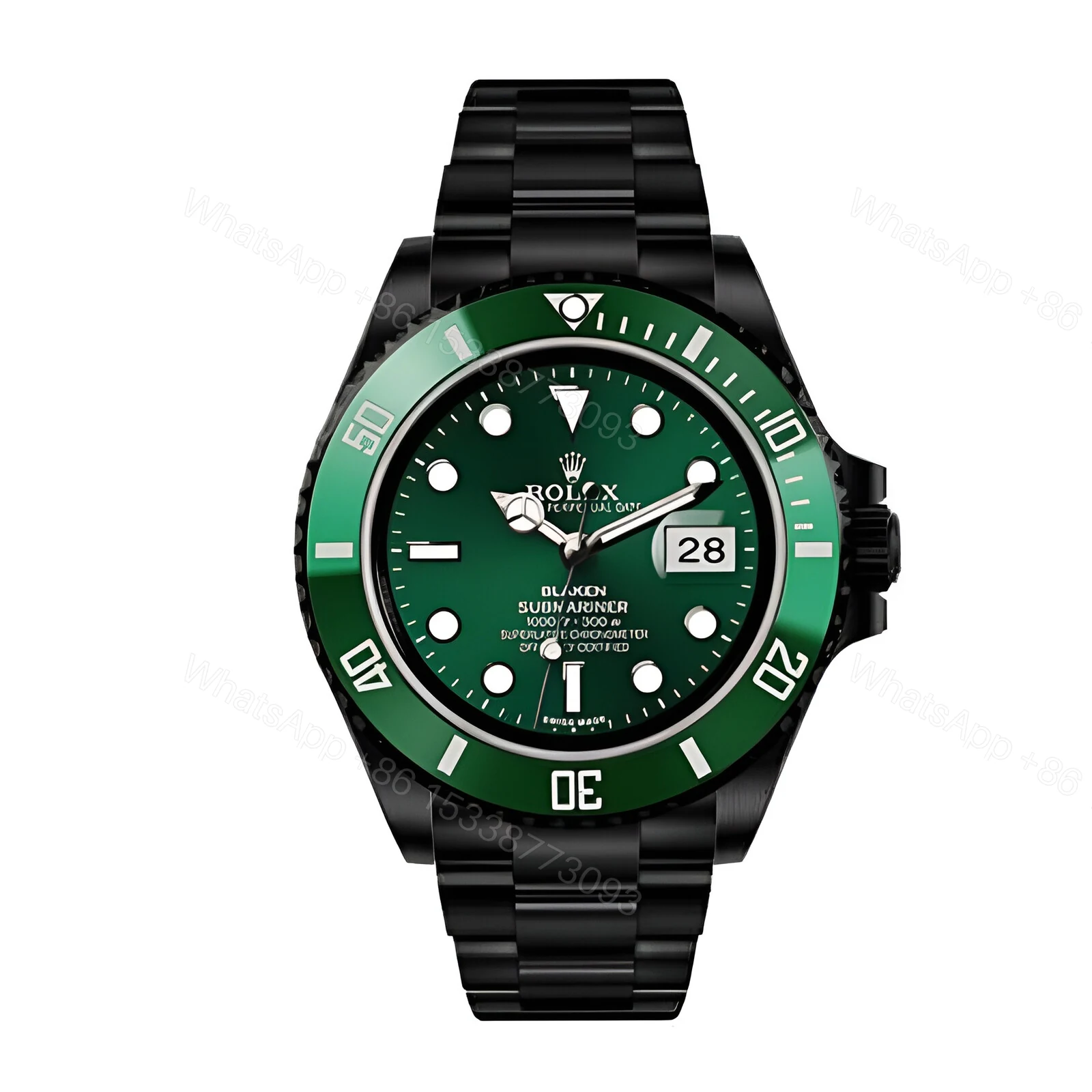 Rolex Submariner Blaken 116611N Green Dial Replica — view 1