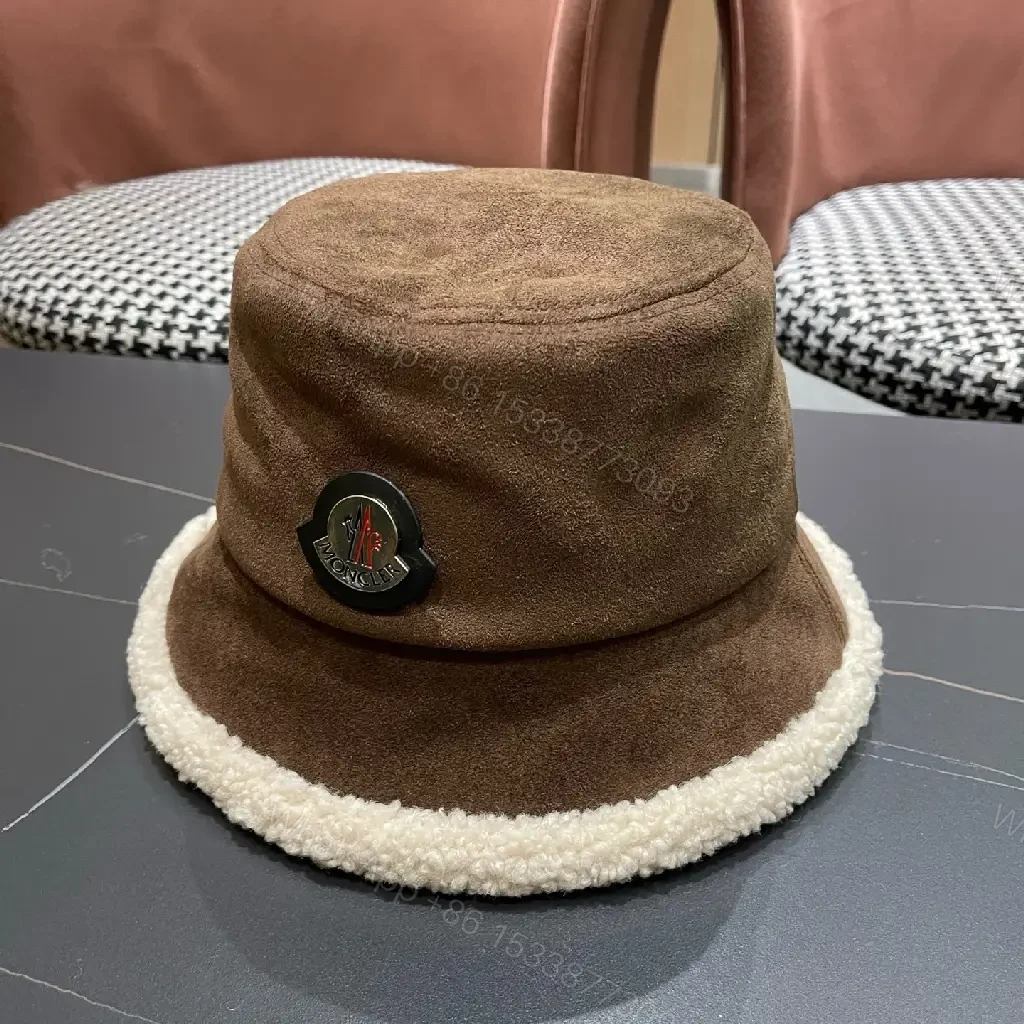 View 4 of Cozy Suede Hat Buckle Shine Warmth Bucket Style