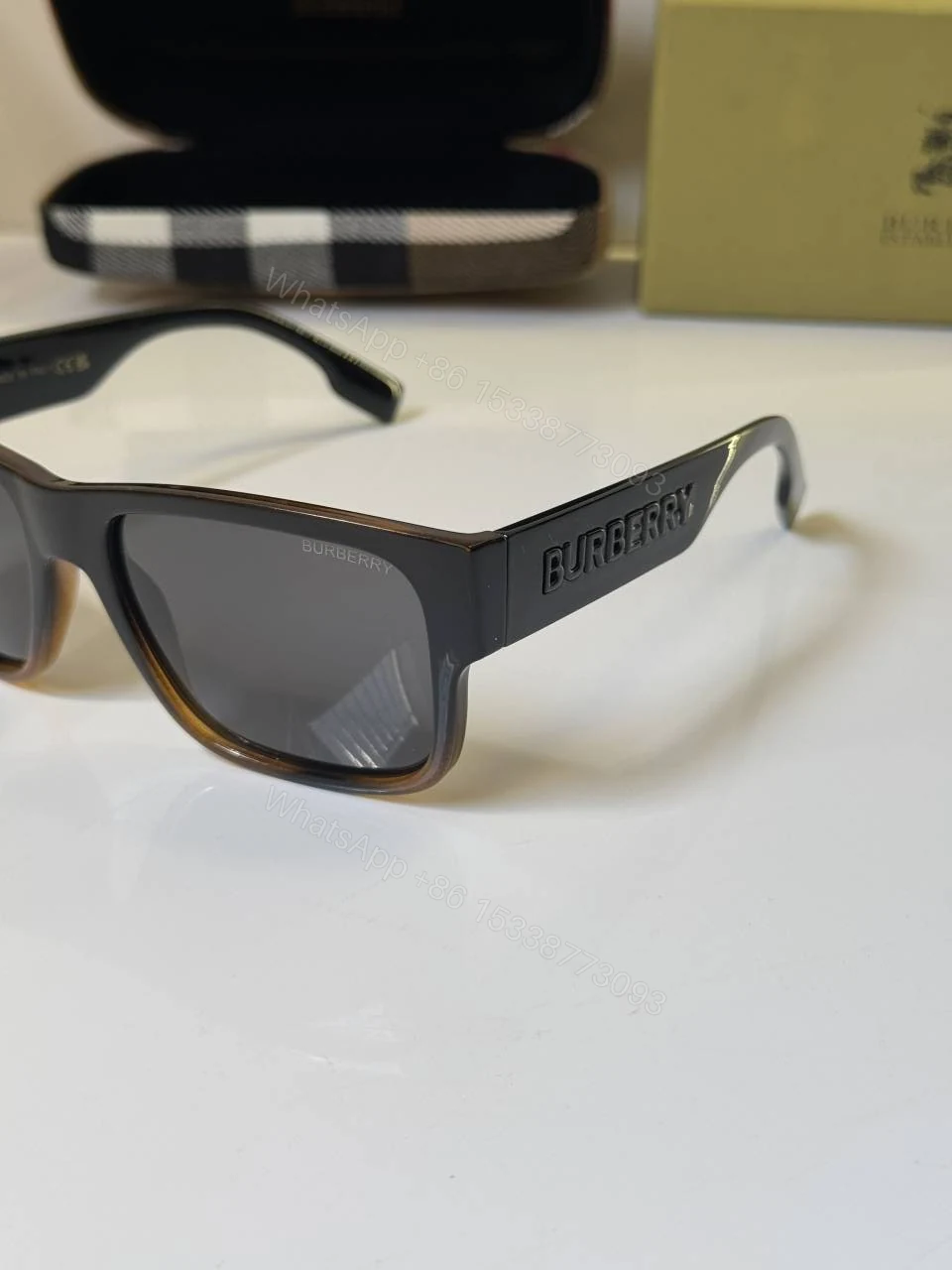 View 5 of First Copy Burberry 69019 Black Brown Tone Luxury Designer Sunglasses