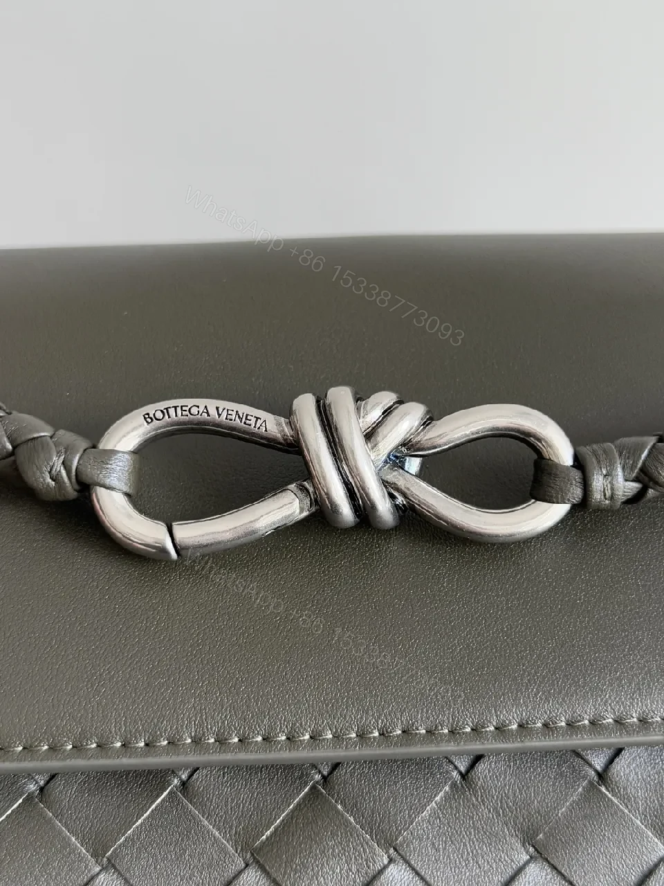 View 7 of Chic Texture Crossbody: Woven Leather, Sculpted Hardware, Compact Style