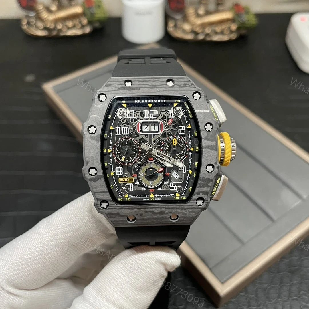 View 4 of Replica Richard Mille RM 11-03 Skeleton Dial Carbon Fiber Case Swiss Movement