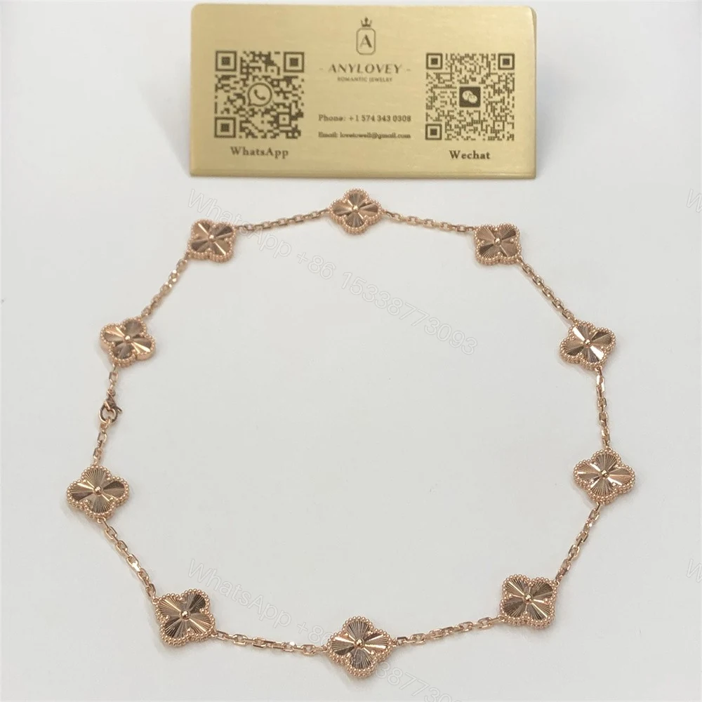 Van Cleef Arpels 10 Motif Necklace Guilloche Rose Gold — view 1