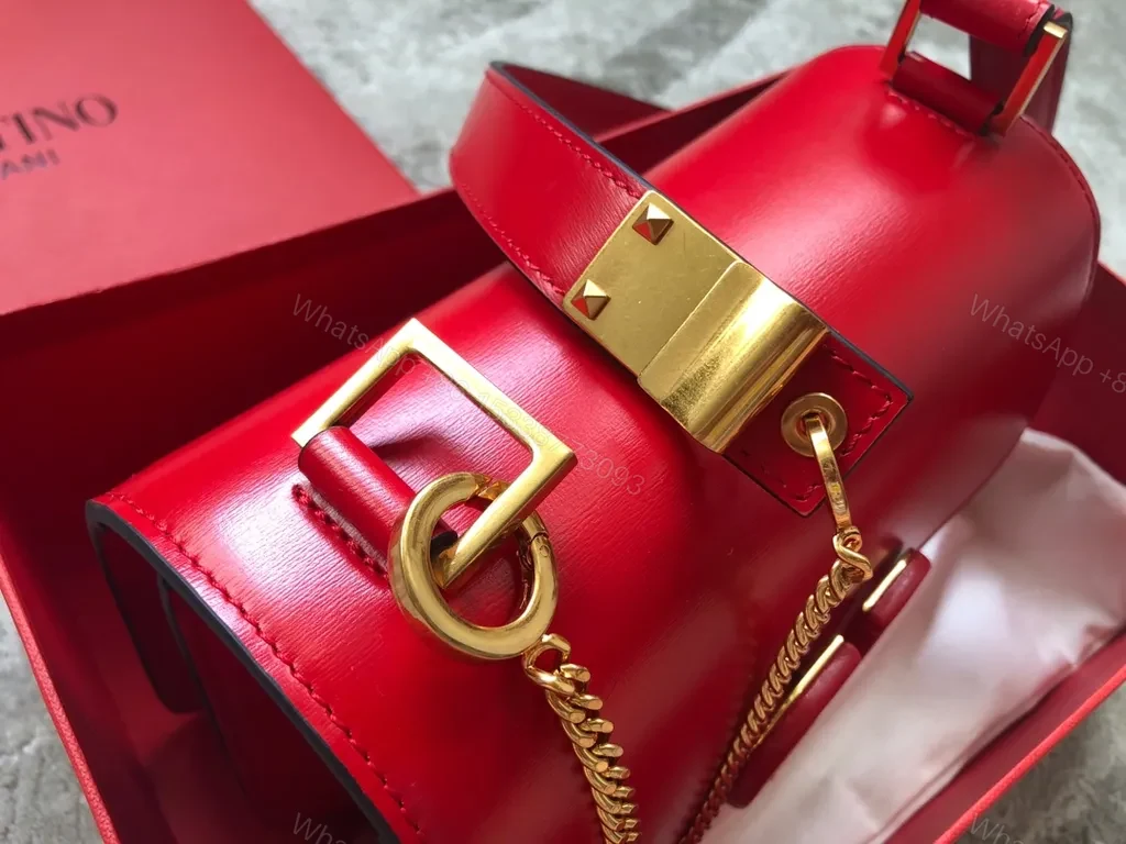 View 3 of Rosso Valentino Leather Shoulder Bag: Bold Red, Everyday Versatility