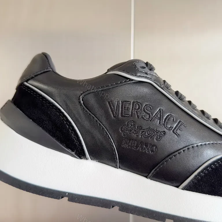 View 5 of Chic Luxe Black Sneakers: Versace-Inspired, All-Day Comfort