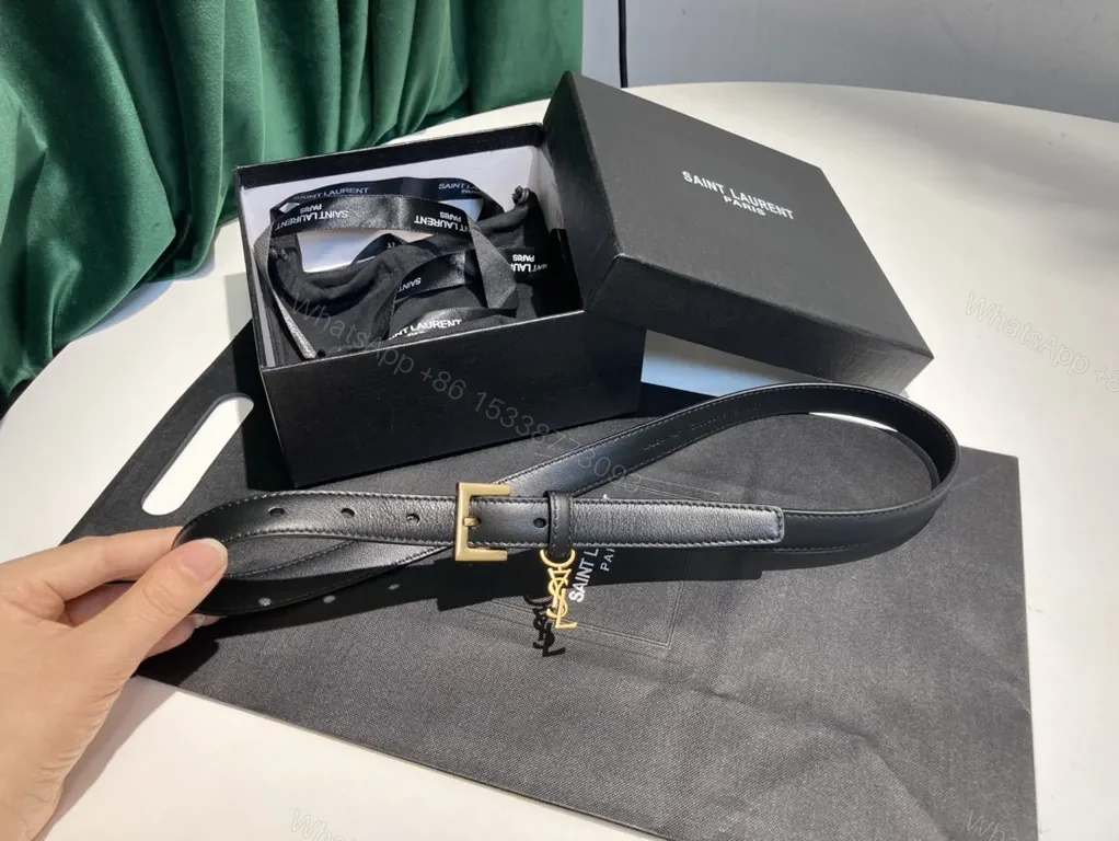 Sleek Black Leather Belt with Gold Buckle — Luxury Everyday Belt — view 1