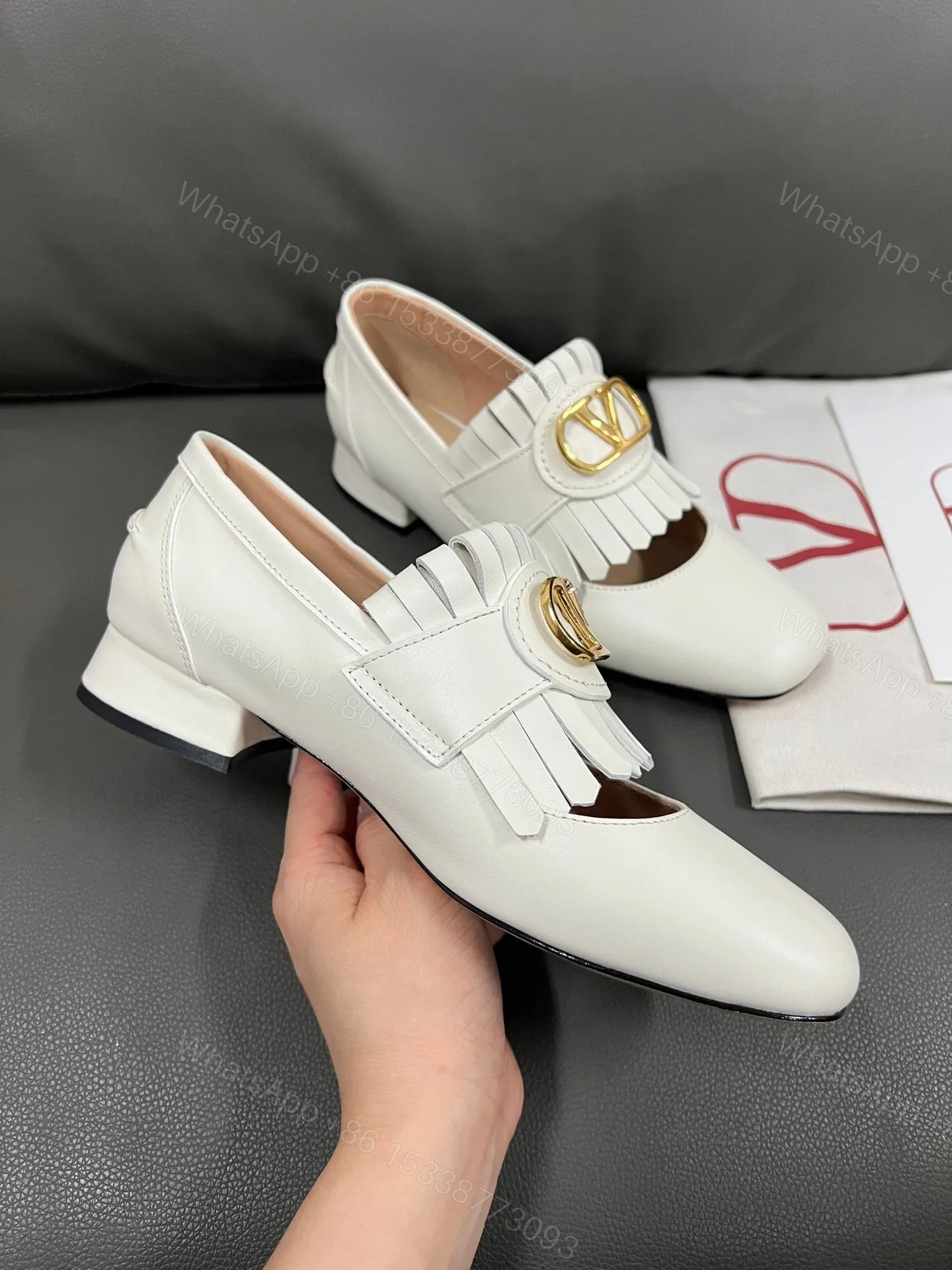 View 2 of Valentino Women White Leather Heels