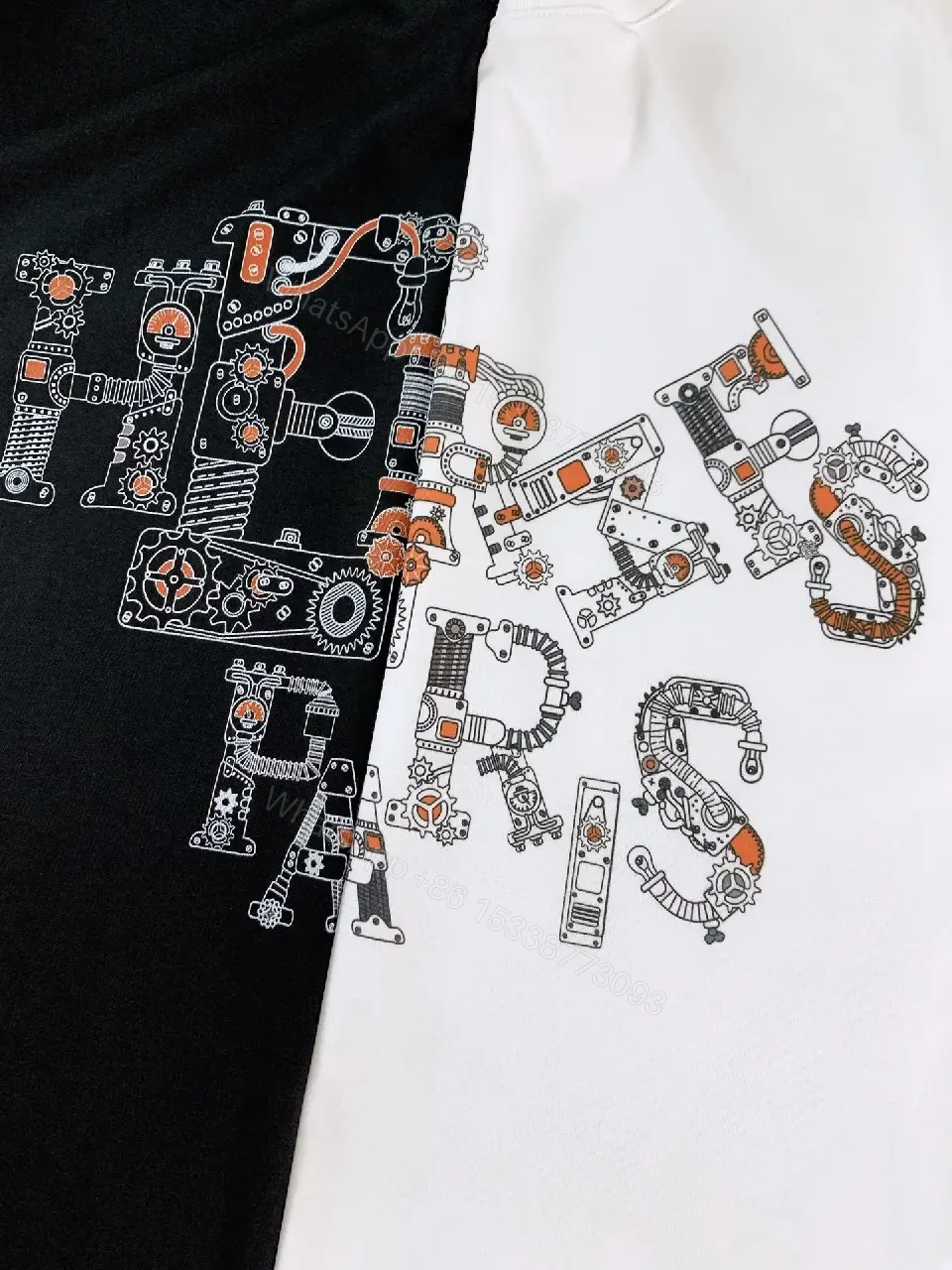 View 7 of Black Cotton Graphic Tee: Luxe-Inspired Statement Tee