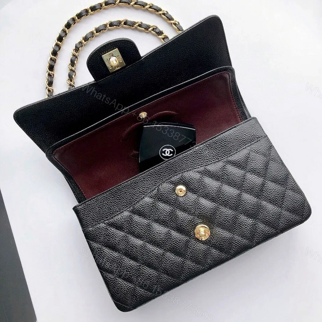 View 4 of CHANEL FLAP BAG 25 IN BLACK CAVIAR LEATHER GOLD HARDWARE