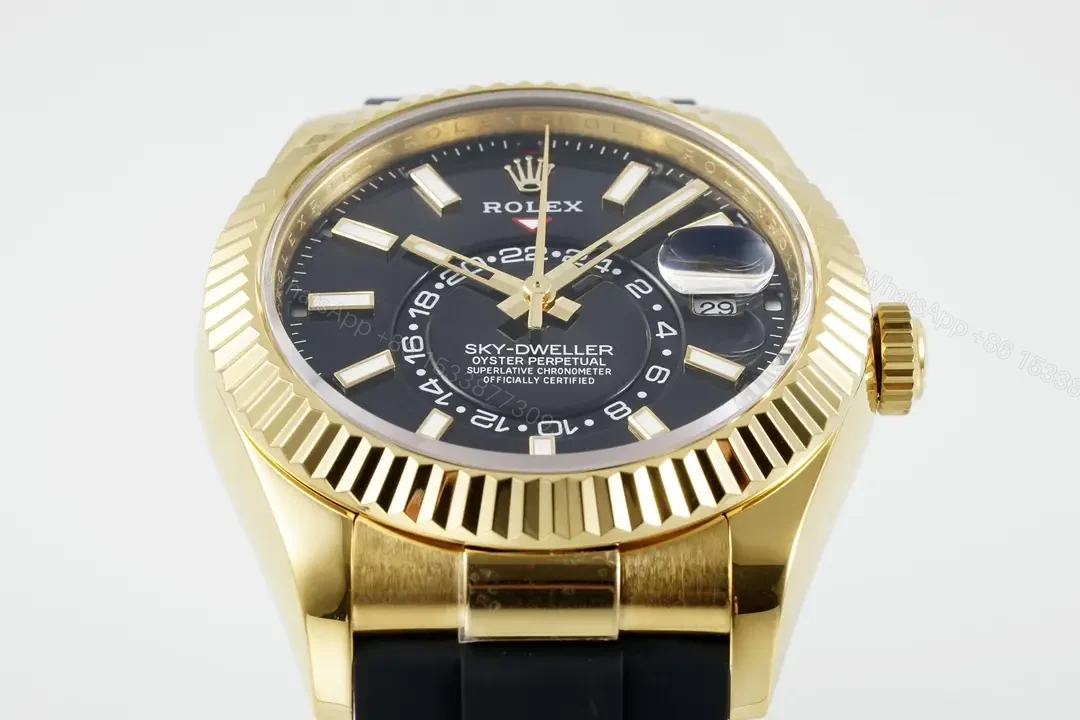 View 3 of Rolex Sky-Dweller Chocolate Dial Yellow Gold Oysterflex Ultimate 42MM 326238-0009